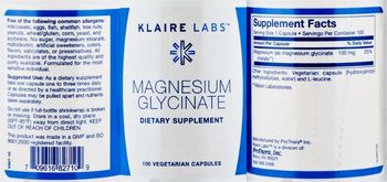 Klaire Labs Magnesium Glycinate - supplement