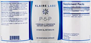 Klaire Labs P-5-P - supplement