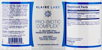 Klaire Labs Pro-Biotic Complex - probiotic supplement