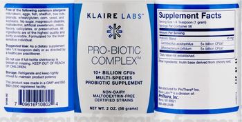 Klaire Labs Pro-Biotic Complex - multispeciesprobiotic supplement