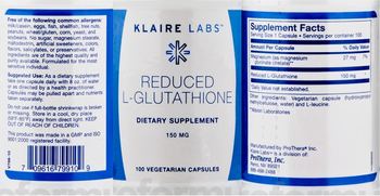 Klaire Labs Reduced L-Glutathione - supplement