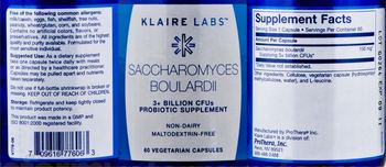 Klaire Labs Saccharomyces Boulardii - probiotic supplement