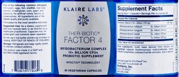 Klaire Labs Ther-Biotic Factor 4 - probiotic supplement