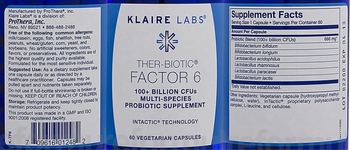 Klaire Labs Ther-Biotic Factor 6 - multispeciesprobiotic supplement