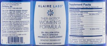 Klaire Labs Ther-Biotic Women's Formula - multispeciesprobiotic supplement