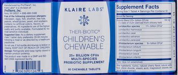 Klaire Labs Thr-Biotic Children's Chewable - multispeciesprobiotic supplement