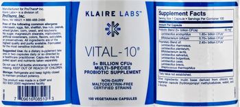 Klaire Labs Vital-10 - 