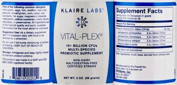 Klaire Labs Vital-Plex - probiotic supplement