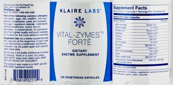 Klaire Labs Vital-Zymes Forte - enzyme supplement