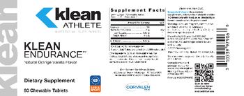 Klean Athlete Klean Endurance Natural Orange Vanilla Flavor - supplement