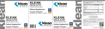 Klean Athlete Klean Isolate Natural Chocolate Flavor - supplement