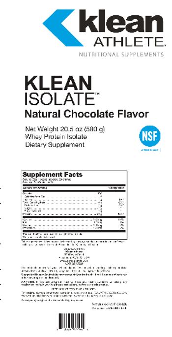 Klean Athlete Klean Isolate Natural Chocolate Flavor - supplement