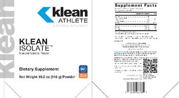 Klean Athlete Klean Isolate Natural Vanilla Flavor - supplement