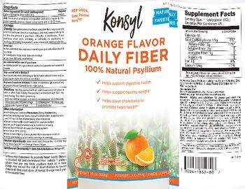 Konsyl Orange Flavor Daily Fiber - powder laxative fiber supplement