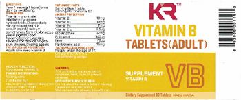 KR Vitamin B Tablets (Adults) - supplement