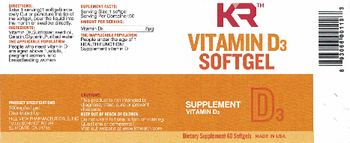 KR Vitamin D3 Softgel - supplement