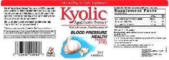 Kyolic Blood Pressure Health Formula 109 - odorless organic garlic supplement