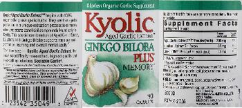 Kyolic Kyolic Ginko Biloba Plus - odorless organic garlic supplement