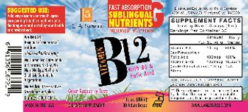 L.A. Naturals Vitamin B12 With B6 & Folic Acid - supplement