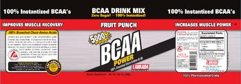 Labrada Nutrition BCAA Power Fruit Punch Flavor - supplement