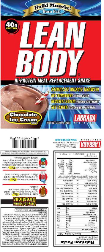 Labrada Nutrition Lean Body Chocolate Ice Cream Flavor - 
