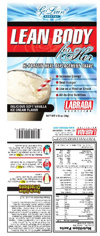 Labrada Nutrition Lean Body For Her Delicious Soft Vanilla Ice Cream Flavor - 