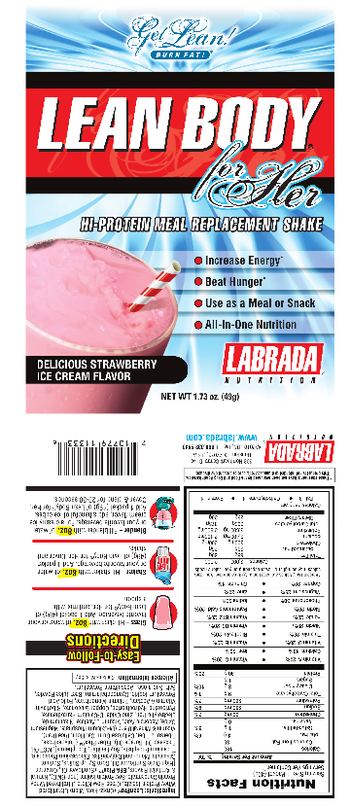Labrada Nutrition Lean Body For Her Delicious Strawberry Ice Cream Flavor - 