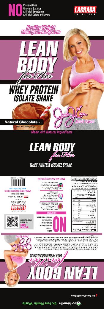Labrada Nutrition Lean Body For Her Whey Protein Isolate Shake Natural Chocolate Flavor - 