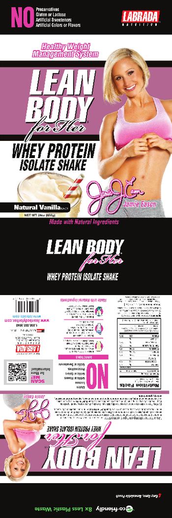 Labrada Nutrition Lean Body For Her Whey Protein Isolate Shake Natural Vanilla Flavor - 
