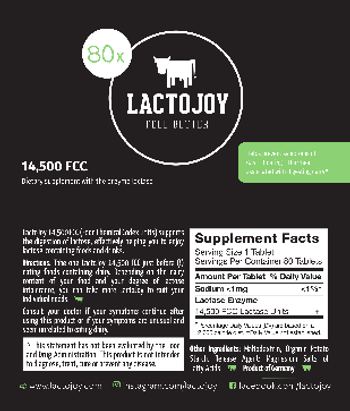 LactoJoy 14,500 FCC 80X - supplement with the enzyme lactase