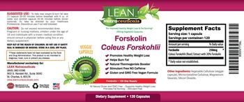 Lean Nutraceuticals Forskolin 250 mg - supplement