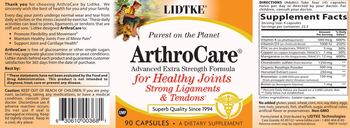 Lidtke ArthroCare Advanced Extra Strength Formula - supplement