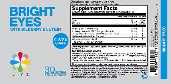Life Bright Eyes With Bilberry & Lutein - supplement