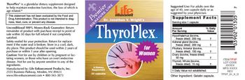 Life Enhancement ThyroPlex For Women - supplement