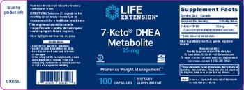 Life Extension 7-Keto DHEA Metabolite 25 mg - supplement
