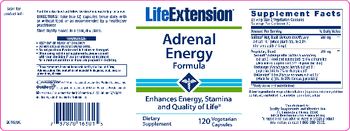 Life Extension Adrenal Energy Formula - supplement