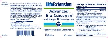 Life Extension Advanced Bio-Curcumin With Ginger & Turmerones - supplement