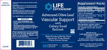 Life Extension Advanced Olive Leaf Vascular Support with Celery Seed Extract - supplement