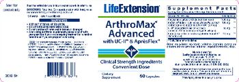 Life Extension ArthroMax Advanced With UC-II & AprèsFlex - supplement