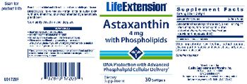 Life Extension Astaxanthin 4 mg With Phosphilipids - supplement