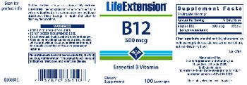 Life Extension B12 500 mcg - supplement