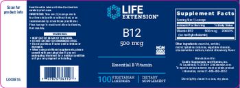 Life Extension B12 500 mcg - supplement