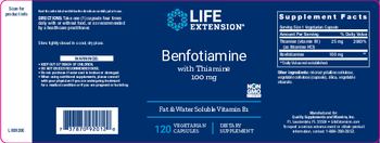 Life Extension Benfotiamine 100 mg with Thiamine - supplement