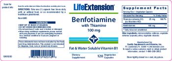 Life Extension Benfotiamine with Thiamine 100 mg - supplement