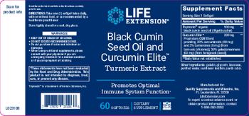 Life Extension Black Cumin Seed Oil and Curcumin Elite Turmeric Extract - supplement