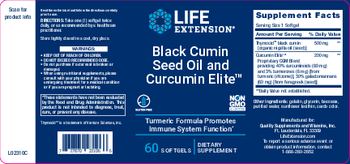 Life Extension Black Cumin Seed Oil and Curcumin Elite - supplement