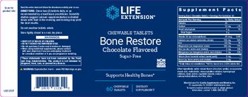 Life Extension Bone Restore Chewable Tablets Chocolate Flavored Sugar-Free - supplement