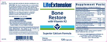 Life Extension Bone Restore with Vitamin K2 - supplement