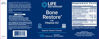 Life Extension Bone Restore with Vitamin K2 - supplement