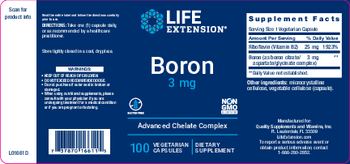 Life Extension Boron 3 mg - supplement